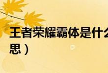 王者榮耀霸體是什么（王者榮耀霸體是什么意思）