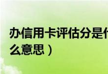 辦信用卡評估分是什么（信用卡領(lǐng)卡評估是什么意思）