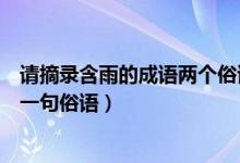 請(qǐng)摘錄含雨的成語(yǔ)兩個(gè)俗語(yǔ)一個(gè)（請(qǐng)摘錄兩個(gè)含雨的成語(yǔ)和一句俗語(yǔ)）