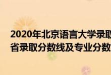 2020年北京語言大學錄取分數(shù)線（北京語言大學2021年各省錄取分數(shù)線及專業(yè)分數(shù)線）