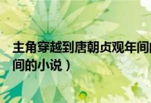 主角穿越到唐朝貞觀年間的小說（求幾部穿越到唐朝貞觀年間的小說）