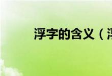 浮字的含義（浮字的含義是什么）
