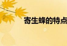 寄生蜂的特點（寄生蜂的特點）