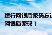 建行網(wǎng)銀盾密碼忘記了怎么辦（如何重新設(shè)置網(wǎng)銀盾密碼）