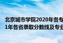 北京城市學(xué)院2020年各專業(yè)錄取分?jǐn)?shù)線（北京城市學(xué)院2021年各省錄取分?jǐn)?shù)線及專業(yè)分?jǐn)?shù)線）