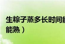 生粽子蒸多長時間能煮熟（生粽子蒸多長時間能熟）