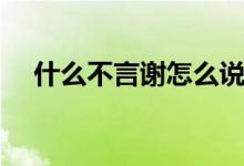 什么不言謝怎么說（不言謝是什么意思）