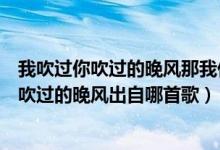 我吹過你吹過的晚風(fēng)那我們算不算相擁是什么歌（我吹過你吹過的晚風(fēng)出自哪首歌）