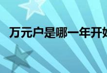 萬元戶是哪一年開始的（萬元戶是哪一年）