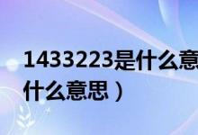 1433223是什么意思網(wǎng)絡(luò)語(yǔ)言（1433223是什么意思）