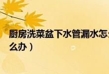 廚房洗菜盆下水管漏水怎么處理（廚房洗菜盆下水管漏水怎么辦）