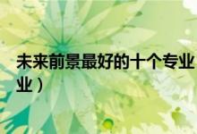 未來前景最好的十個專業(yè)（未來發(fā)展前景最好的十大熱門專業(yè)）