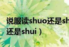 說(shuō)服讀shuo還是shui怎么改了（說(shuō)服讀shuo還是shui）