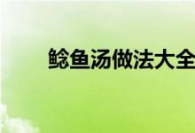 鯰魚(yú)湯做法大全家常（鯰魚(yú)湯做法）