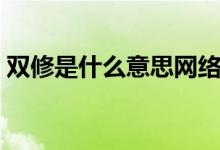 雙修是什么意思網(wǎng)絡(luò)用語（雙修是什么意思）