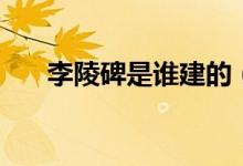 李陵碑是誰建的（李陵碑是誰立的呢）