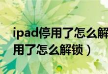 ipad停用了怎么解鎖不需要用電腦（ipad停用了怎么解鎖）