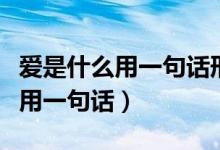 愛是什么用一句話形容（什么是愛一句話概括用一句話）