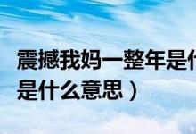 震撼我媽一整年是什么意思（震撼我媽一整年是什么意思）