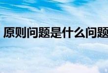 原則問題是什么問題（原則問題是什么意思）