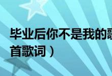畢業(yè)后你不是我的歌詞（畢業(yè)后你不是我的整首歌詞）