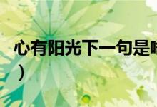 心有陽(yáng)光下一句是啥（心有陽(yáng)光下一句是什么）
