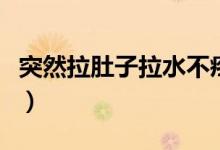 突然拉肚子拉水不疼（突然拉肚子拉水怎么辦）