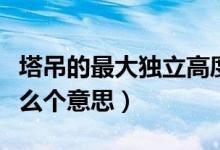 塔吊的最大獨立高度（塔吊最大獨立高度是什么個意思）