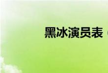 黑冰演員表（黑冰主演是誰）