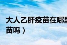 大人乙肝疫苗在哪里預約（大人需要打乙肝疫苗嗎）