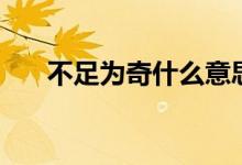 不足為奇什么意思（不足為奇的意思）