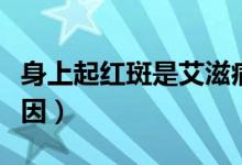 身上起紅斑是艾滋病嗎（身上起紅斑是什么原因）