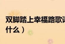 雙腳踏上幸福路歌詞（雙腳踏上幸福路歌詞是什么）
