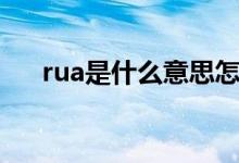 rua是什么意思怎么讀（rua什么意思）