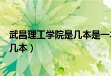 武昌理工學(xué)院是幾本是一本二本還是三本（武昌理工學(xué)院是幾本）