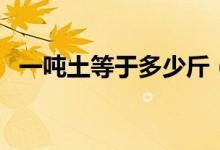 一噸土等于多少斤（一噸土等于多少立方）