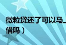 微粒貸還了可以馬上借嗎（微粒貸還清能馬上借嗎）