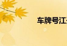 車(chē)牌號(hào)江開(kāi)頭的是哪里