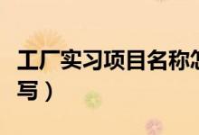 工廠實習項目名稱怎么填（實習項目名稱怎么寫）