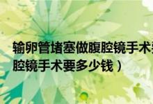 輸卵管堵塞做腹腔鏡手術(shù)費(fèi)用大概多少錢（輸卵管堵塞做腹腔鏡手術(shù)要多少錢）