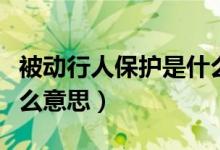 被動行人保護是什么配置（被動行人保護是什么意思）