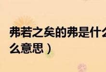 弗若之矣的弗是什么拼音（弗若之矣的弗是什么意思）