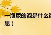 一泡尿的泡是什么讀音（一泡尿的泡是什么意思）