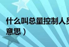 什么叫總量控制人員（控制總量?jī)?nèi)人員是什么意思）