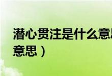 潛心貫注是什么意思?（潛心貫注的貫是什么意思）