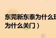 東莞新東泰為什么現(xiàn)在無人問津（東莞新東泰為什么關門）