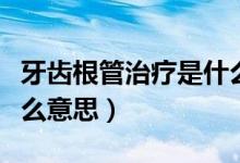 牙齒根管治療是什么原理（牙齒根管治療是什么意思）