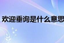 歡迎垂詢是什么意思（歡迎垂詢是什么意思）