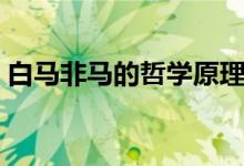 白馬非馬的哲學(xué)原理（白馬非馬的哲學(xué)原理）