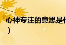 心神專注的意思是什么（潛心關(guān)注是什么意思）